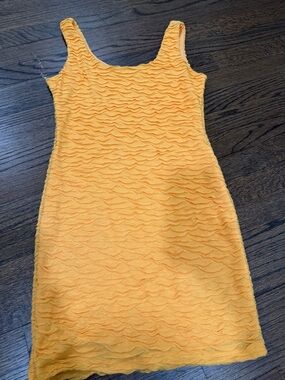 Heart & Hips Textured Yellow Mini Tank Dress